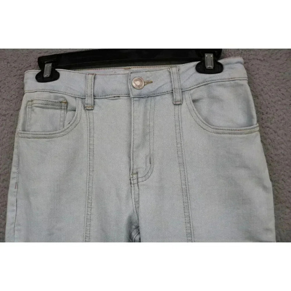 Rue 21 Women's Bell Bottoms Blue Jeans-Size 1-Stretch-Light Wash-Boho-Hippy - Picture 2 of 10